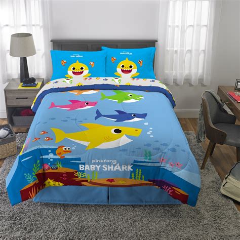 Baby Shark Bed-in-a-Bag, Kids Bedding Bundle Set, 4-Piece Twin - Walmart.com - Walmart.com