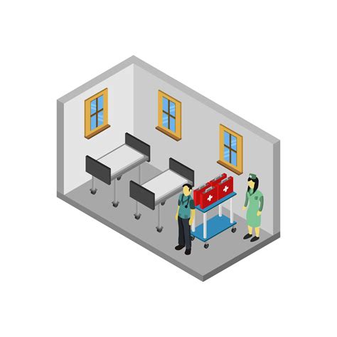 Isometric Hospital Room 2185825 Vector Art at Vecteezy