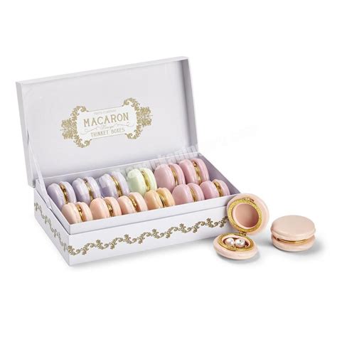 High quality eco recycle macaron box wholesale cookie packaging for macarons package box custom ...