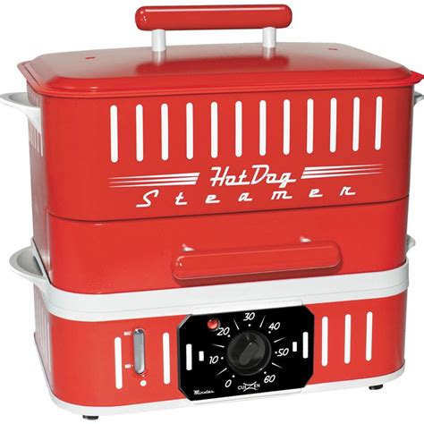 Hot Dog Steamer Red Bun Warmer Cooker Machine Party Retro Counter Table Top New | eBay | Hot ...