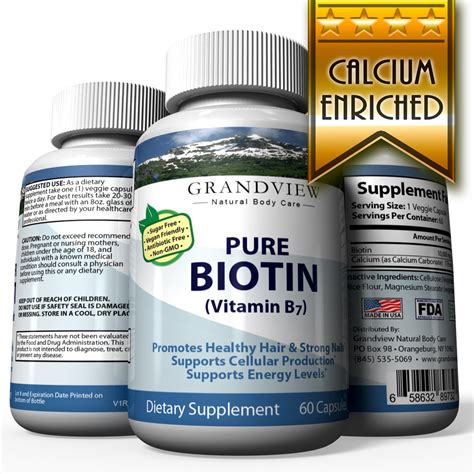 Biotin Pure - Promotes Healthy Hair Growth Boosts Metabolism Supports ...