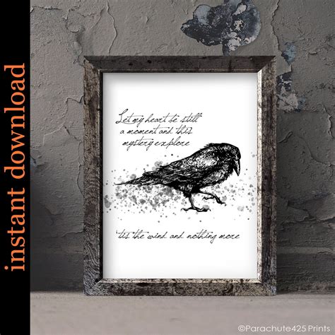 The Raven Quote Printable Edgar Allan Poe Quote Wall Art for | Etsy ...