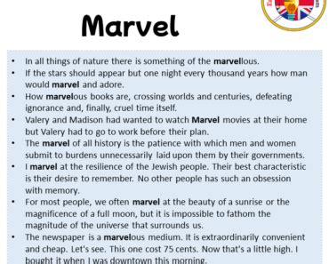 Marvel in a Sentence in English Archives - English Grammar Here