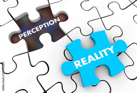 Perception Vs Reality Puzzle Pieces 3d Illustration Stock Photo | Adobe Stock