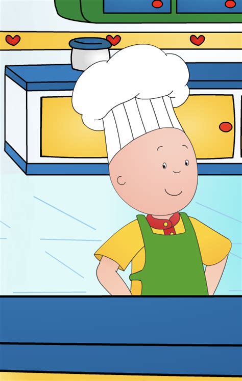 a cartoon character with a chef's hat on standing in front of an oven