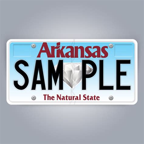 Arkansas License Plate Replica, reflective, non-reflective