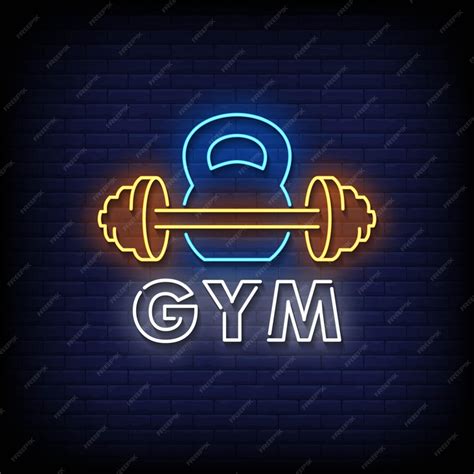 Premium Vector | Gym Neon Signs Style Text Vector