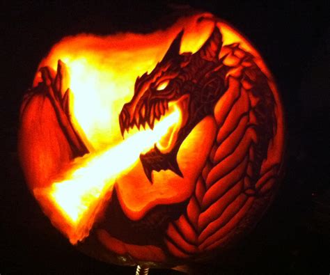 Dragon Carved Pumpkin by wilderflower on DeviantArt