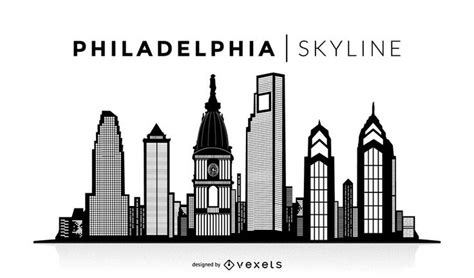 Philadelphia skyline silhouette design. You can see the most important buildings, it's isolated ...