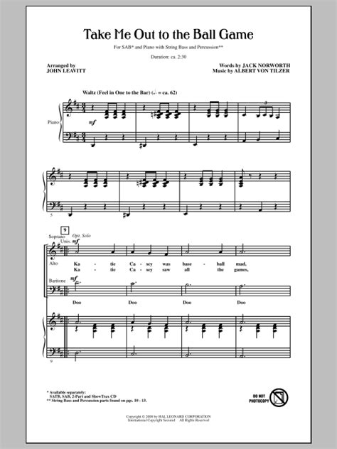 Take Me Out To The Ball Game | Sheet Music Direct