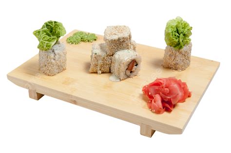 Sushi On Wooden Stand Sashimi, Rolls, Gourmet, Seafood PNG Transparent Image and Clipart for ...