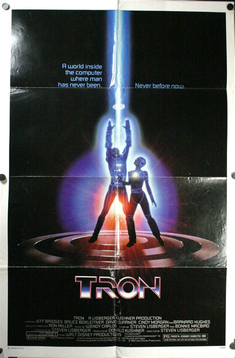 TRON, Jeff Bridges Steven Lisberger Original Vintage Theatrical 1 Sheet Movie Poster - Original ...