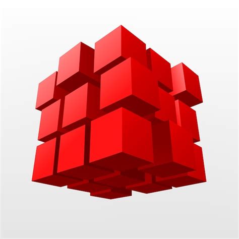 Premium Vector | Abstract red cube vector illustration