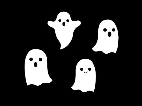 4 White Ghost Decals Ghost Stickers Halloween Decorations