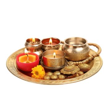 Indian Aarti Thali With Diya, Puja Elements, Diwali, Rakhi PNG ...