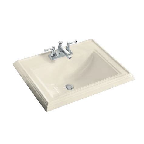 Shop KOHLER Memoirs Almond Drop-in Rectangular Bathroom Sink with ...