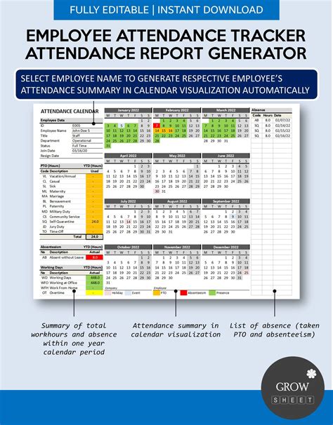 Employee Attendance Tracker and Report Generator Leave Planner ...