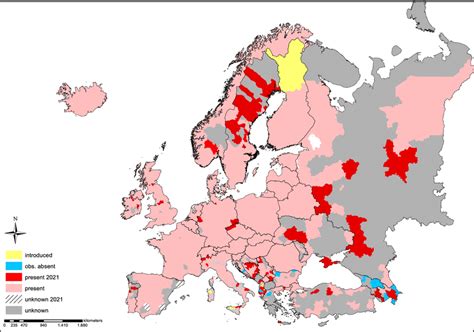 Distribution and changes in the prevalence of Ixodes ricinus, the main... | Download Scientific ...