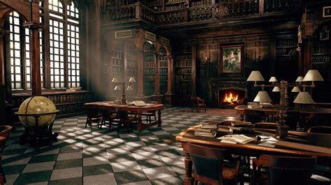 Hogwarts Library Ambience | Harry Potter & Fireplace - for Studying ...