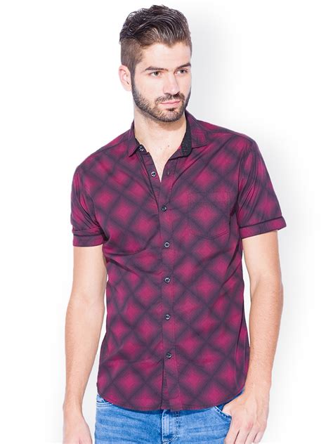 Buy Mufti Purple Printed Slim Fit Casual Shirt - Shirts for Men 1168661 ...