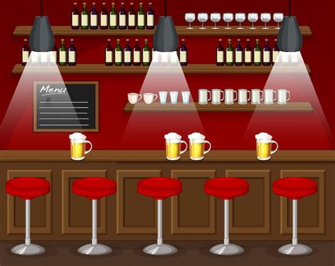 Free Vector | Pub and restaurant background scene