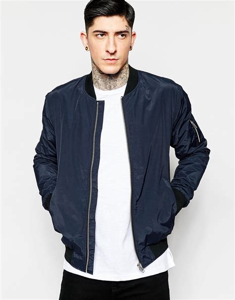 Lyst - Minimum Bomber Jacket In Navy - Navy in Blue for Men