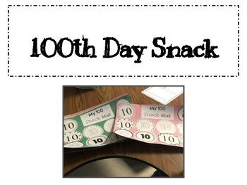 100th Day Snack Mat by Chelsea Geiger | TPT