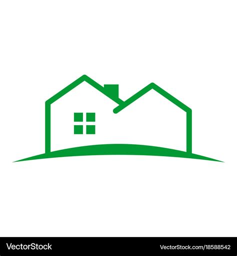 Simple outline house land Royalty Free Vector Image