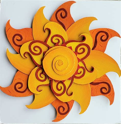 Sunshine Wall Art Boho Sun Decor Recycled Materials Sun Art - Etsy | Cardboard art, Flower art ...