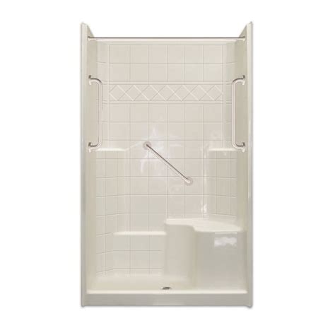 Lowes Shower Stalls With Seat : Shop KOHLER Freewill White Acrylic One-Piece Shower with ...