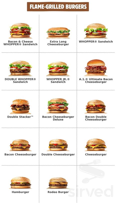 Burger King menu in Sherbrooke, Quebec, Canada