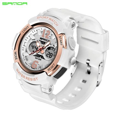 SANDA Sports Watches Women Waterproof Digital Watch Brand Luxury Ladies ...