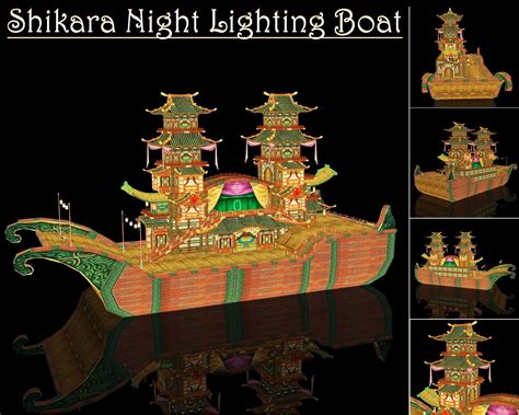 Shikara Night Lighting Boat 3D asset | CGTrader