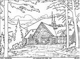 Log Cabin Coloring Pages sketch template
