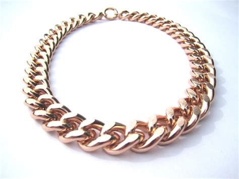 Chunky ROSE GOLD Chain Necklace by PeppermintLollipops on Etsy