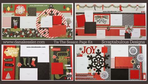 Two Page Christmas Scrapbook Layout Tis the Season Merry Joy family ...