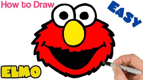 How to Draw Elmo from Sesame Street | Easy Cartoon drawings for beginners - YouTube