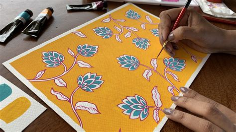 Botanical Illustration: Paint a Simple Indian Floral Pattern in Gouache ...