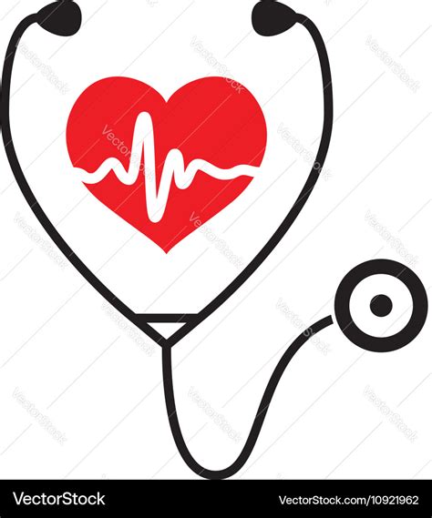 Heart heartbeat stethoscope Royalty Free Vector Image