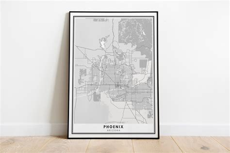 Phoenix Map Print Phoenix Poster City Map Black and White - Etsy