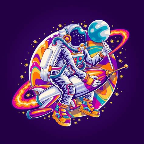 Premium Vector | Funny fantasy planet illustration