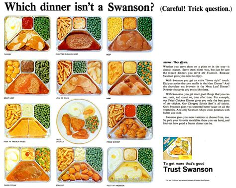 Swanson TV Dinners ~ Food Adverts [1955-1956] | Retro Musings