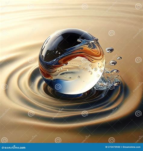 A Magical Water Orb Floating Digital Art Stock Illustration - Illustration of circle, painting ...