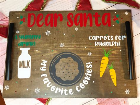 Santa's Treats Tray cookies for Santa handmade wooden | Etsy