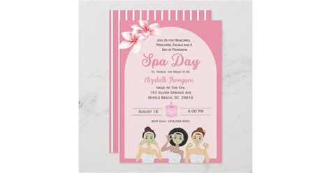 Spa Day Bachelorette Party Invitation | Zazzle