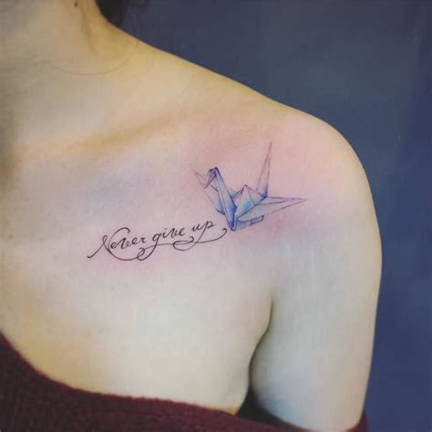 Gorgeous Paper Crane Tattoo by inktalktattoo Mini Tattoos, New Tattoos, Cool Tattoos, Tatoos ...