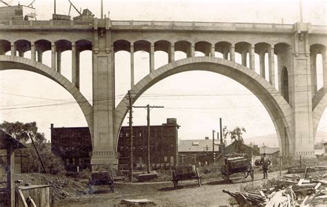 A real photo postcard view taken underneath the 8th Street Bridge in ...