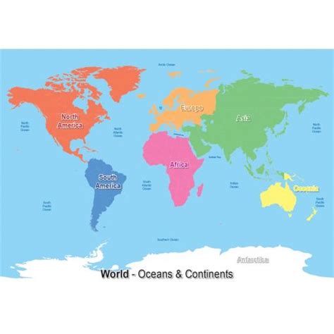 Continents and Oceans World Map | Wildgoose Education