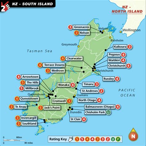 Map Of South Island New Zealand - TravelsFinders.Com