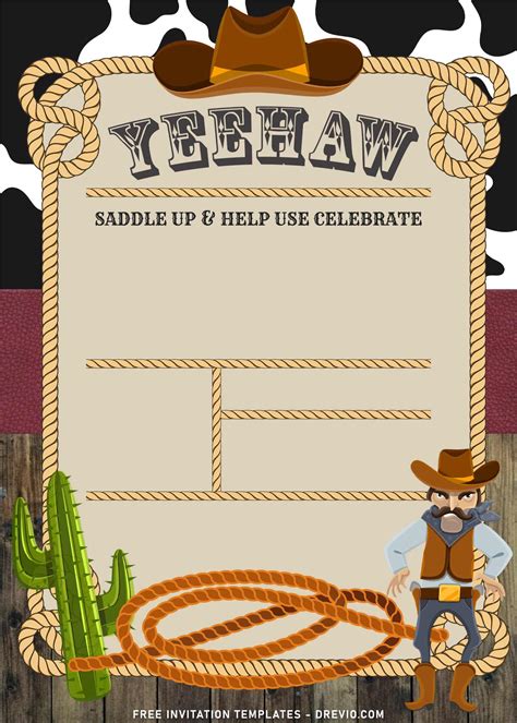 Paper & Party Supplies Birthday Invitation Template Country Theme ...